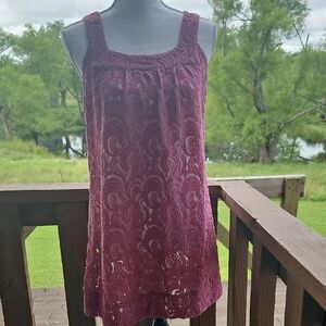 Pink Lace Sleeveless Dress / Cover-up